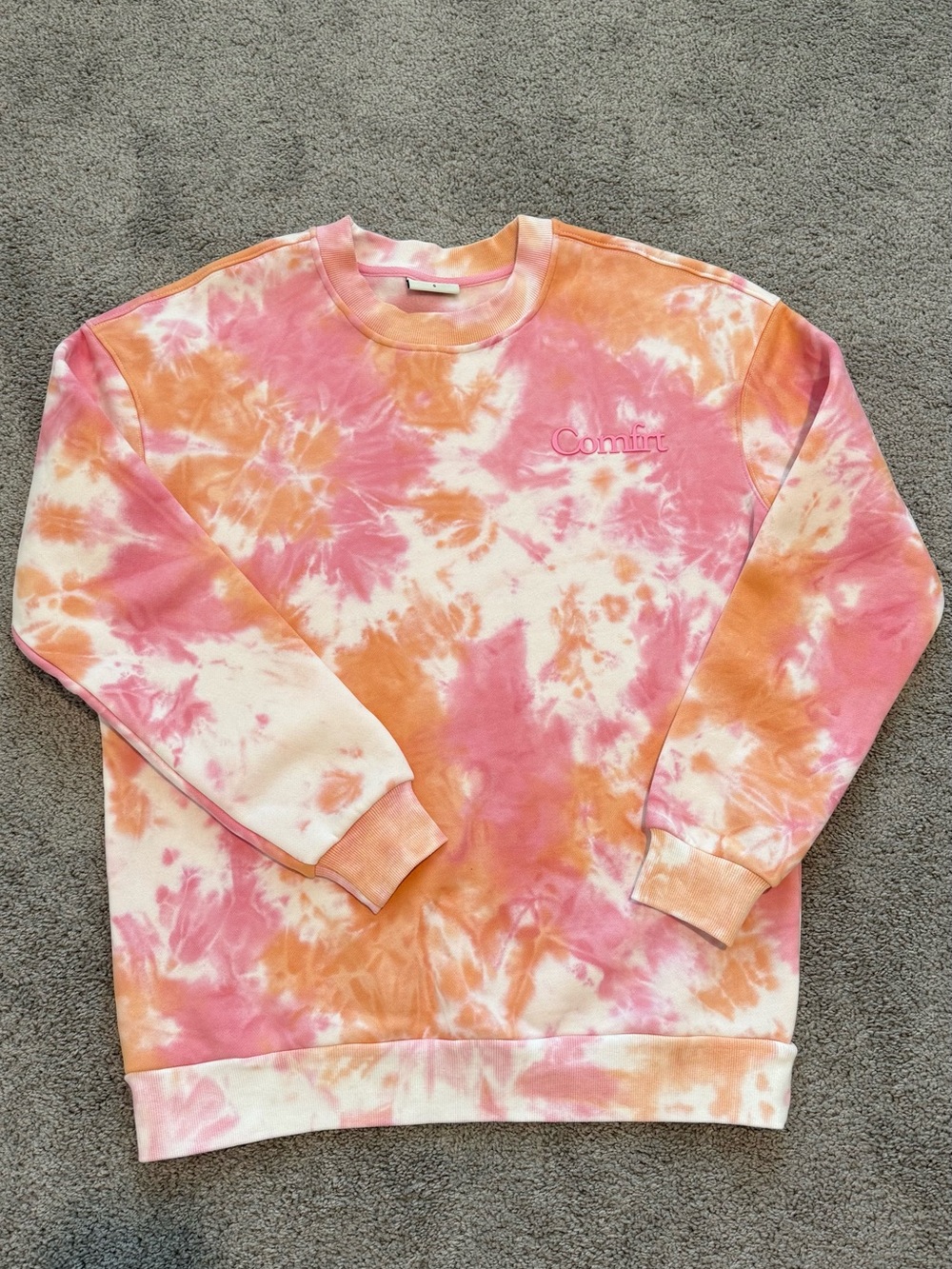 Comfrt Tie-Dye Sweatshirt - Pink & Orange